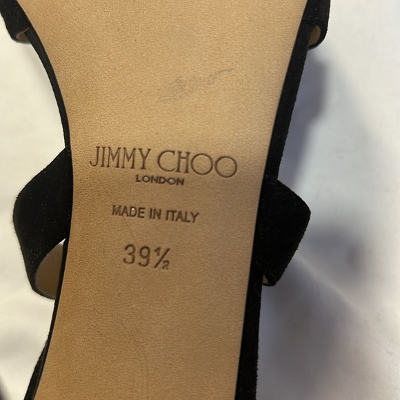 NEW Jimmy Choo Black Suede Louise Crisscross Sandal Heels 8.5 Euro 39.5 - Picture 8 of 9